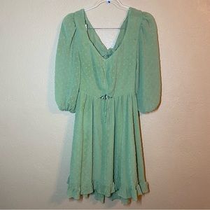 NWT Exlura Midi Dress large green flowy open back